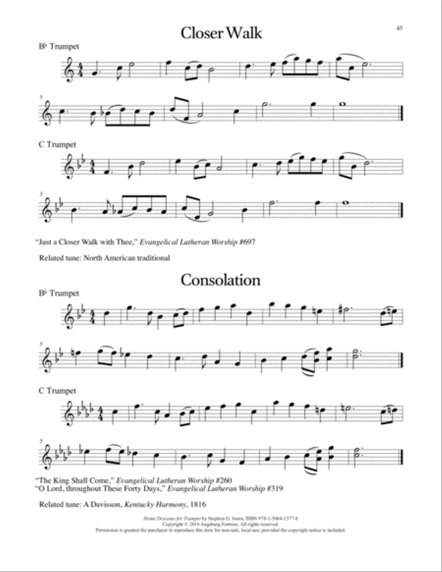 Hymn Descants for Trumpet C Trumpet scores gallery preview page 46