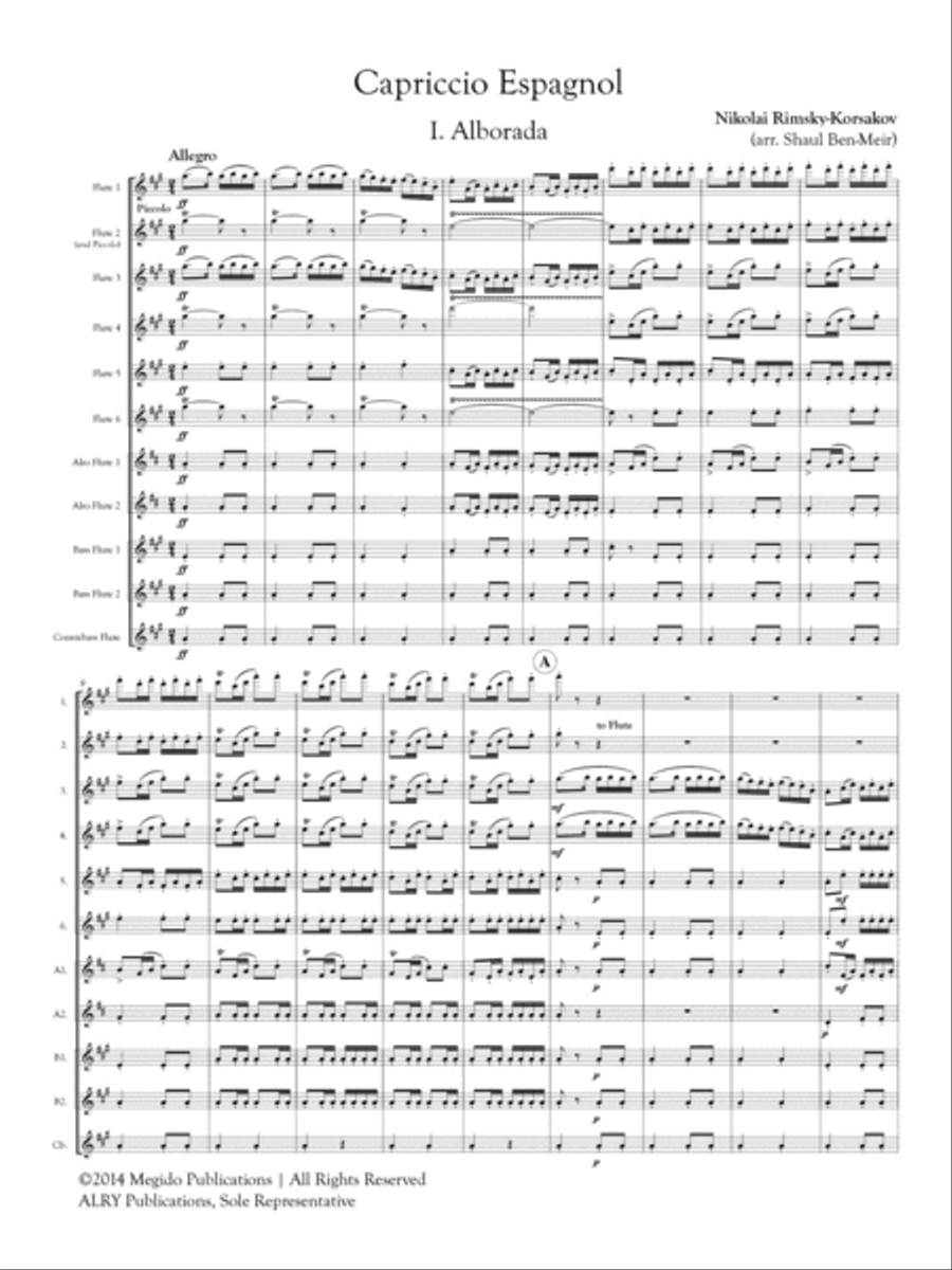 Capriccio Espagnol for Flute Orchestra Flute Choir scores gallery preview page 2
