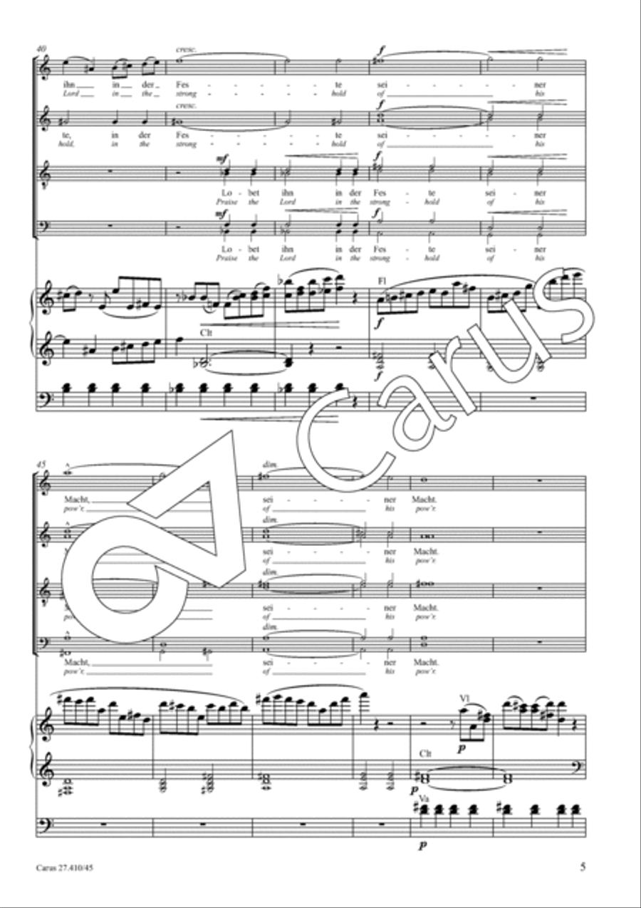 Halleluja! Praise ye the Lord in his sanctuary Divisi scores gallery preview page 8