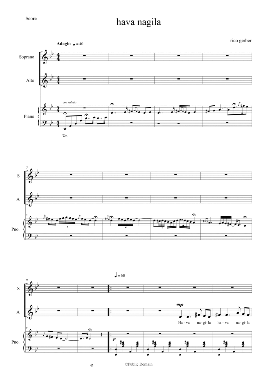 Hava Nagila SA scores gallery preview page 1