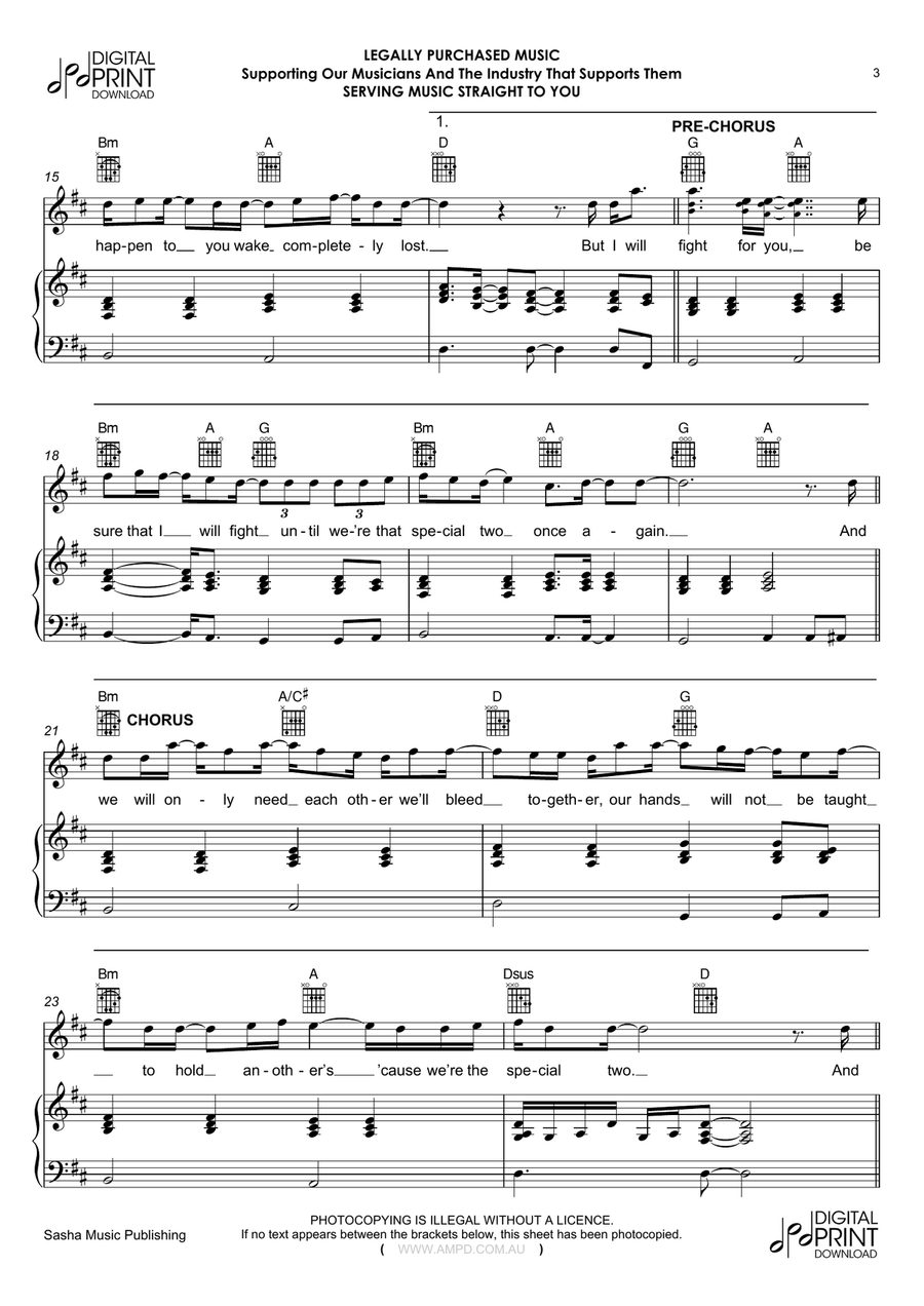 Special Two Piano, Vocal, Guitar scores gallery preview page 3