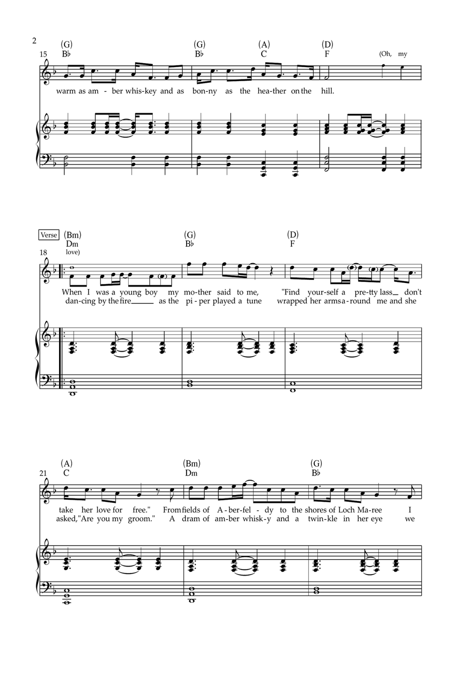 Heather On The Hill Piano, Vocal, Guitar scores gallery preview page 2
