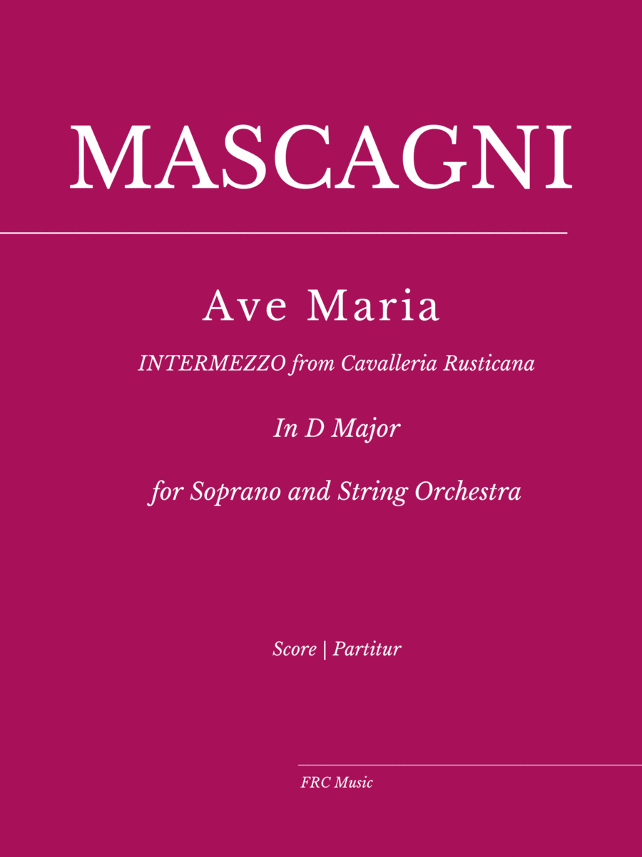 AVE MARIA - "Intermezzo" from Cavalleria Rusticana) for Soprano and String Orchestra image number null