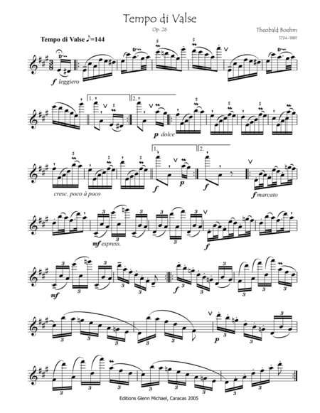 Tempo di Valse Op. 26 for solo flute image number null
