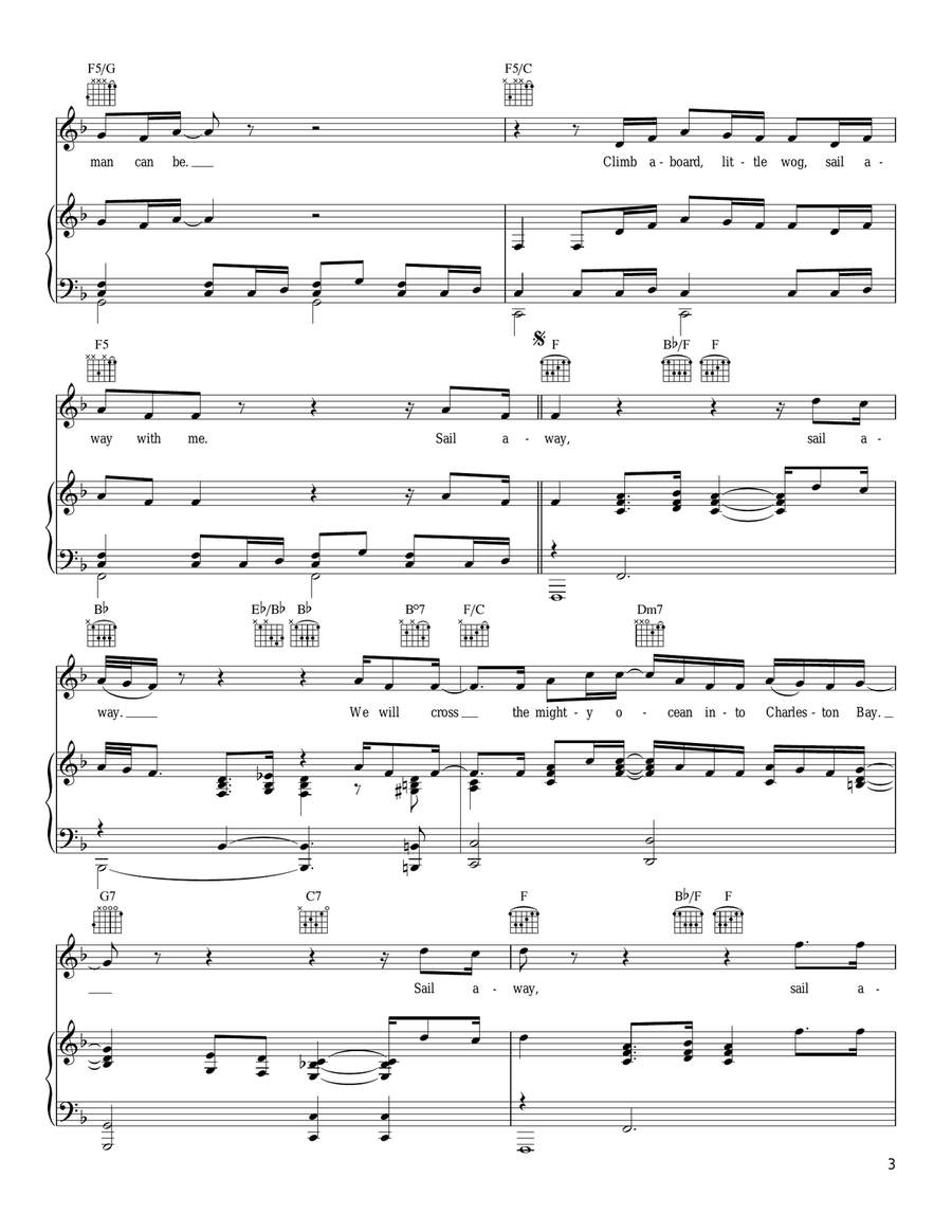 Sail Away Piano, Vocal, Guitar scores gallery preview page 3