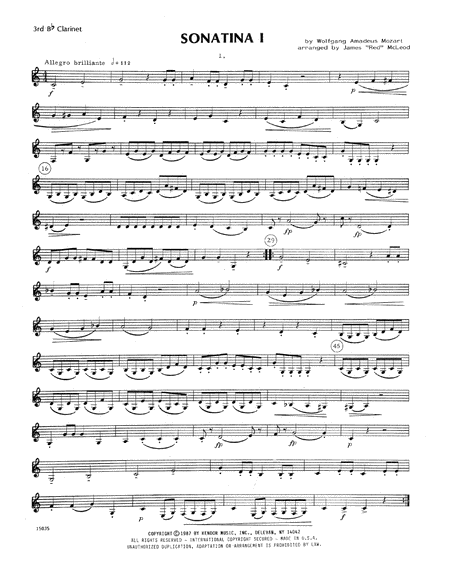 Sonatina I - 3rd Bb Clarinet