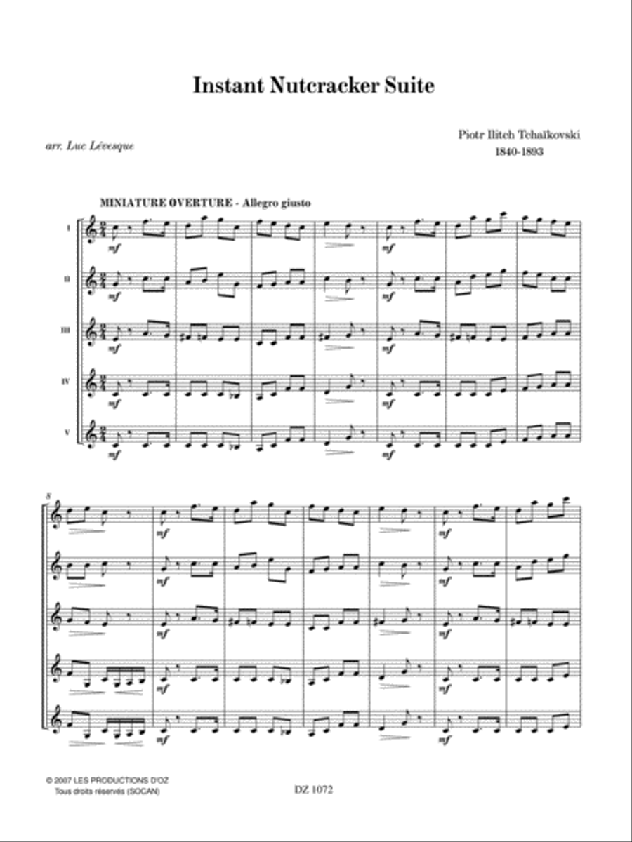 Instant Nutcracker Suite Guitar Ensemble scores gallery preview page 3