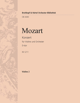 Book cover for Violin Concerto [No. 2] in D major K. 211