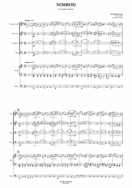 Elgar – Nimrod (for Brass Quartet and optional Organ) image number null