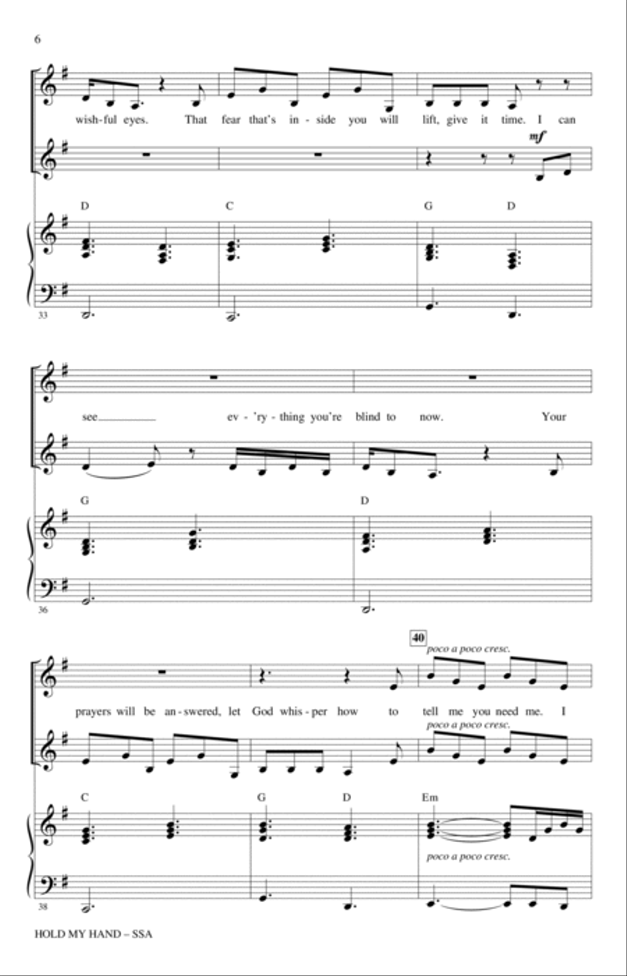 Hold My Hand (from Top Gun: Maverick) (arr. Mac Huff) SSA scores gallery preview page 5