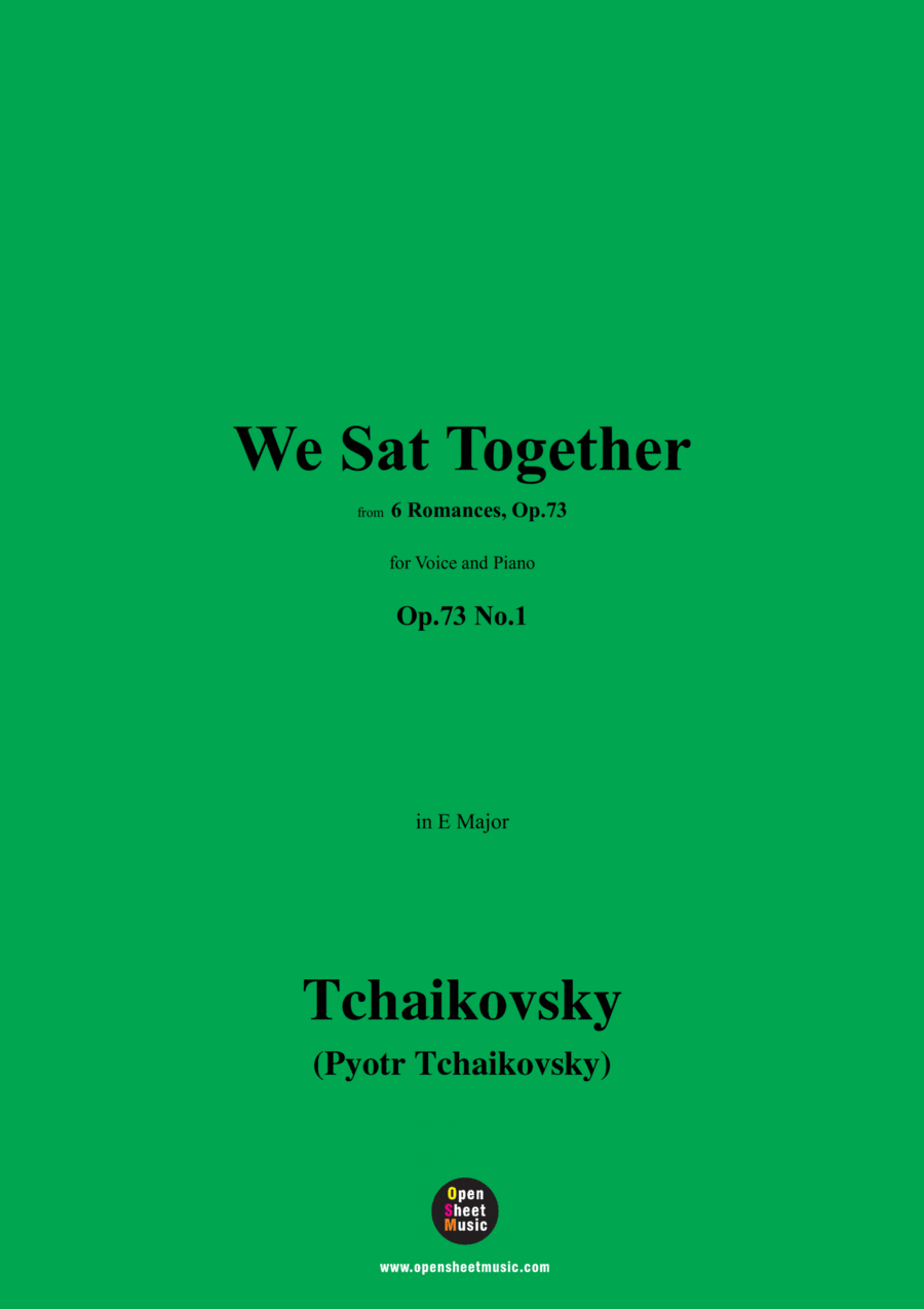 Tchaikovsky-We Sat Together,in E Major,Op.73 No.1 SAT scores gallery preview page 1