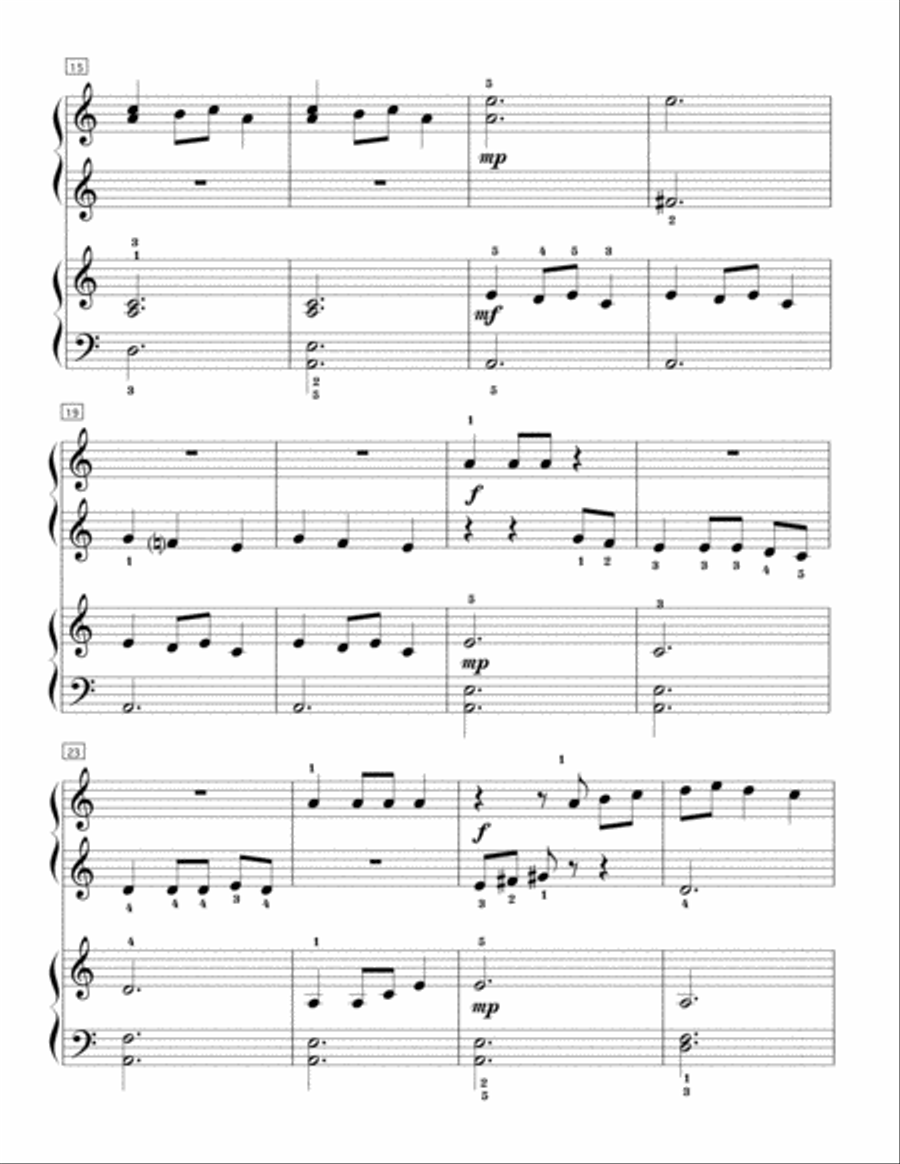 Ukrainian Bell Carol - Piano Duet Easy Piano scores gallery preview page 2