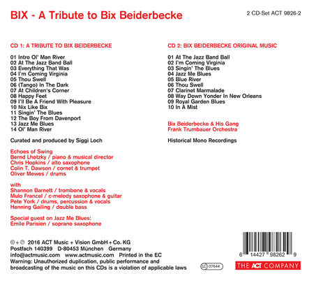 Echoes of Swing - A Tribute to Bix Beiderbecke