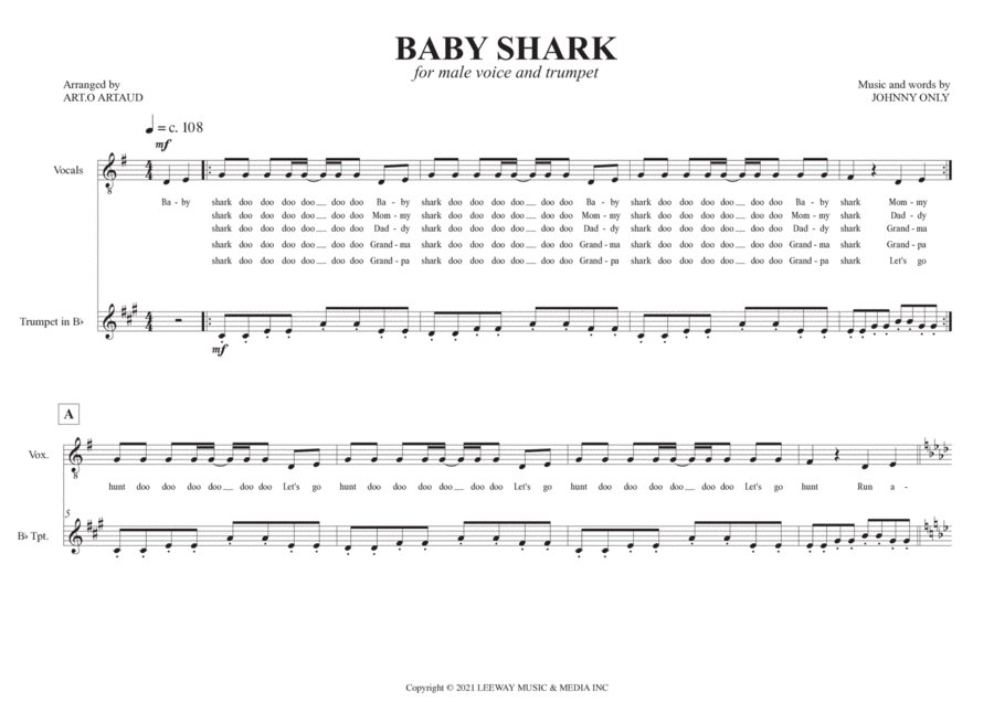 Baby Shark Chamber Music scores gallery preview page 1