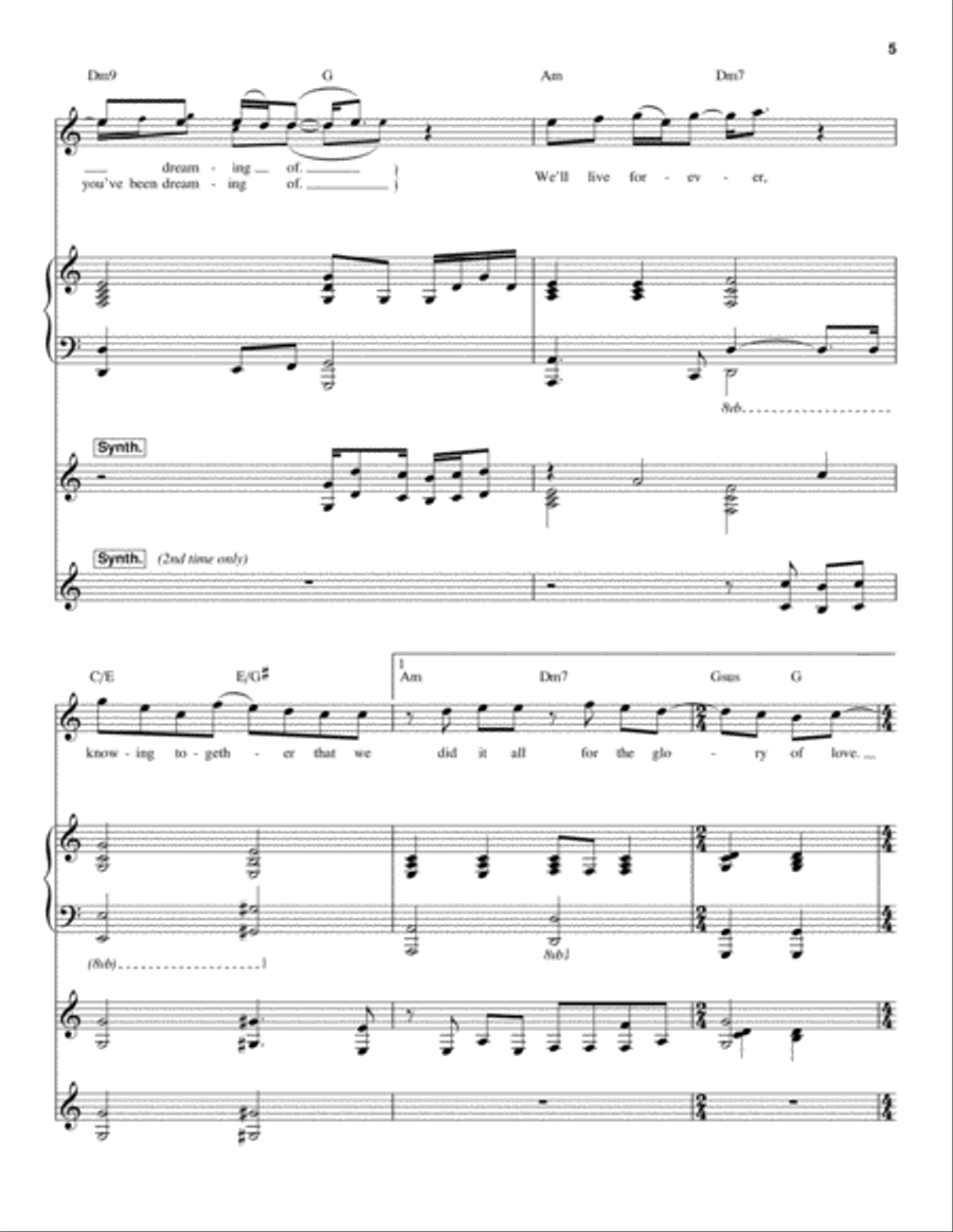 Glory Of Love Piano scores gallery preview page 5