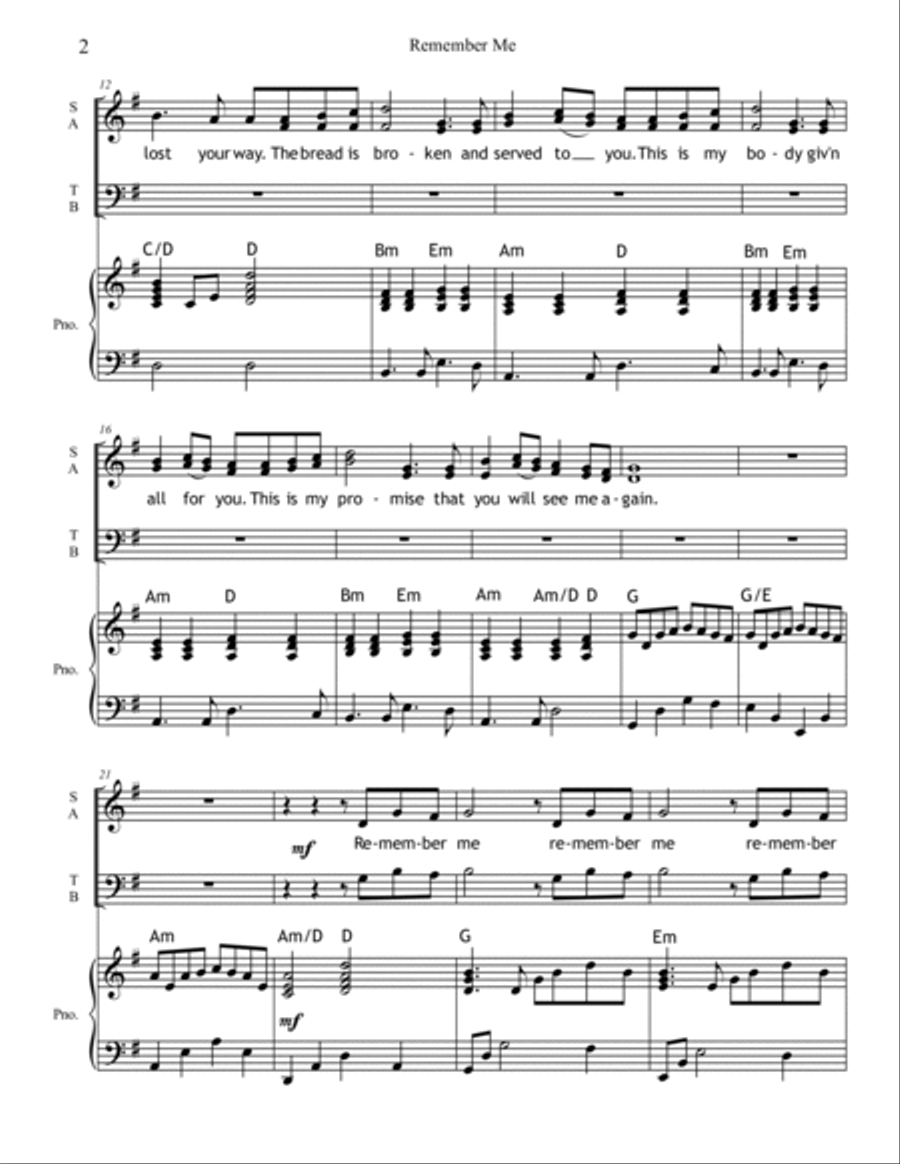 Jesus Remember Me Jesus Remember Me 4-Part scores gallery preview page 3