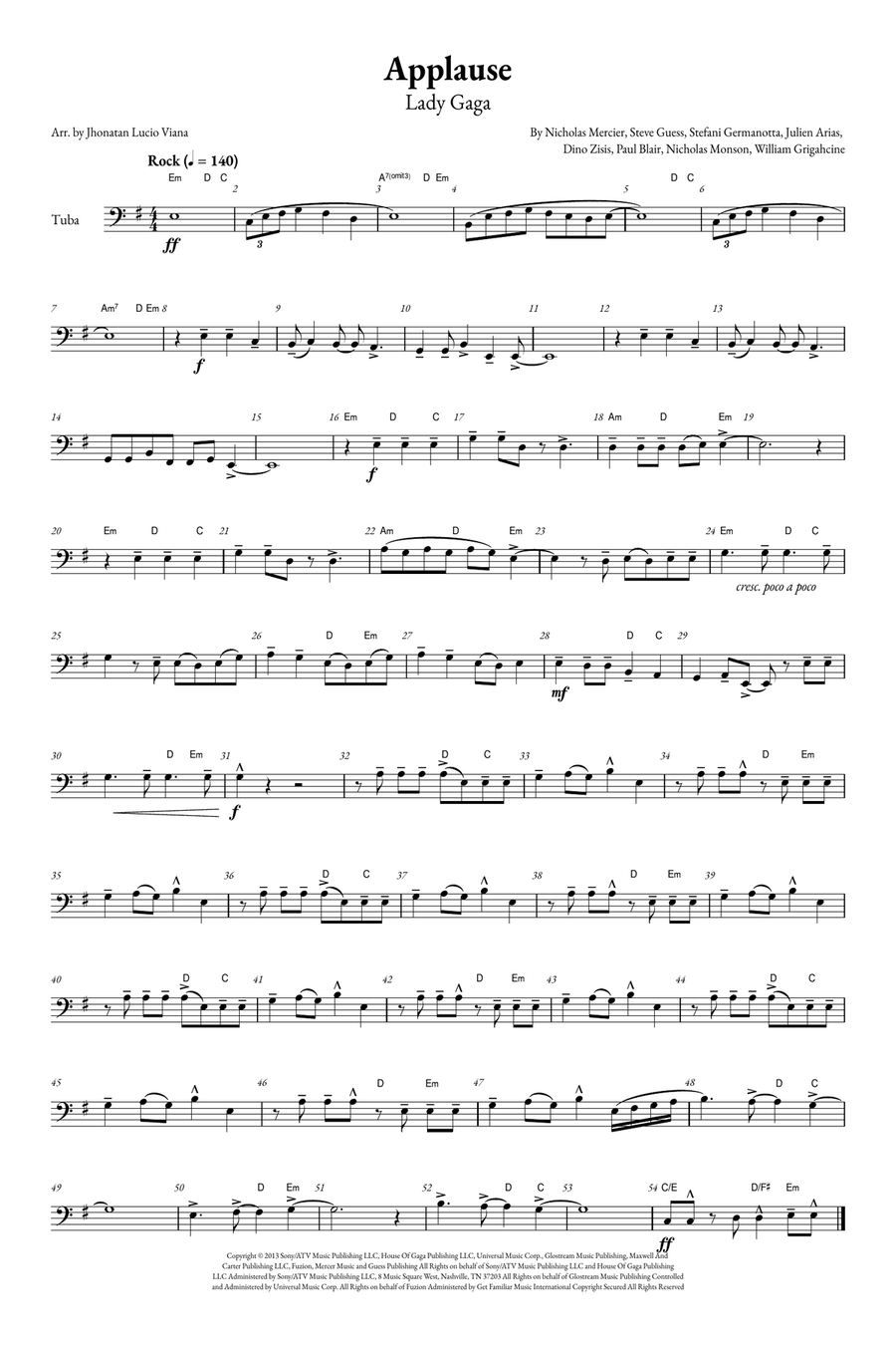 Applause Tuba scores gallery preview page 1