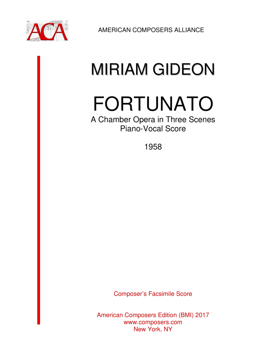 [Gideon] Fortunato (Piano Reduction)