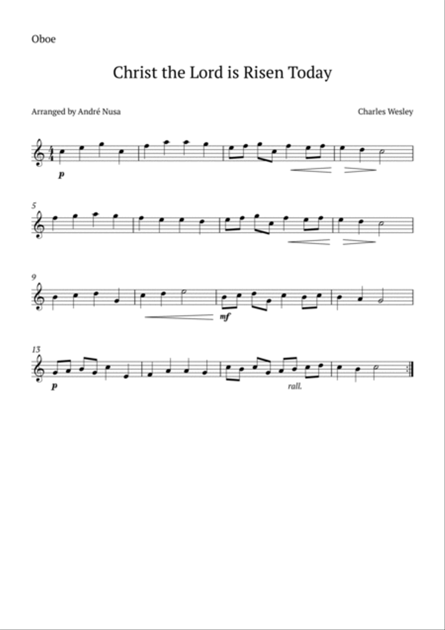 Christ the Lord is Risen Today Oboe scores gallery preview page 3