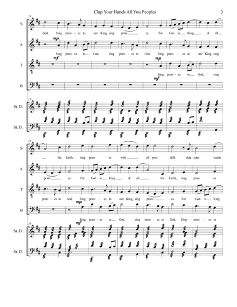 Clap Your Hands 4-Part scores gallery preview page 4