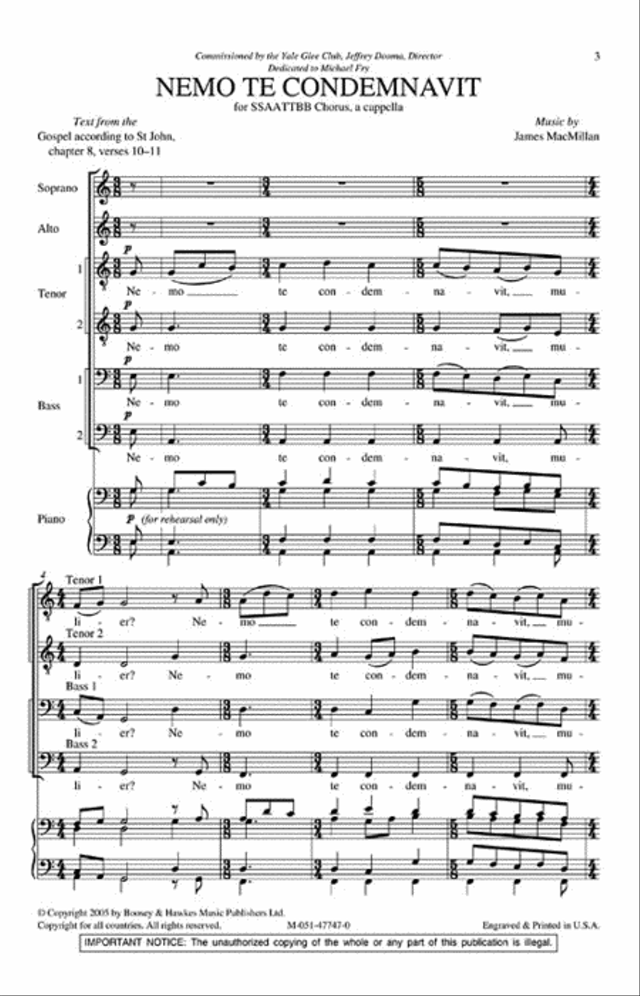 Nemo te condemnavit 4-Part scores gallery preview page 2