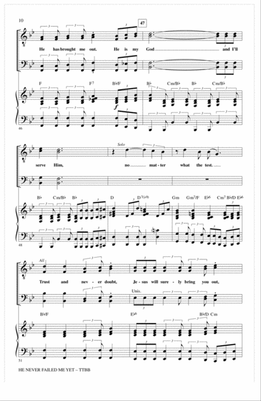 He Never Failed Me Yet (arr. Keith Christopher) TTBB scores gallery preview page 8