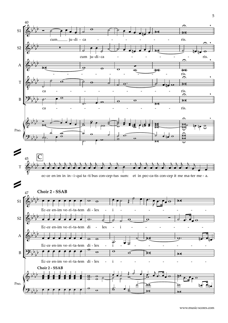 Miserere mei, Deus - F minor 4-Part scores gallery preview page 5