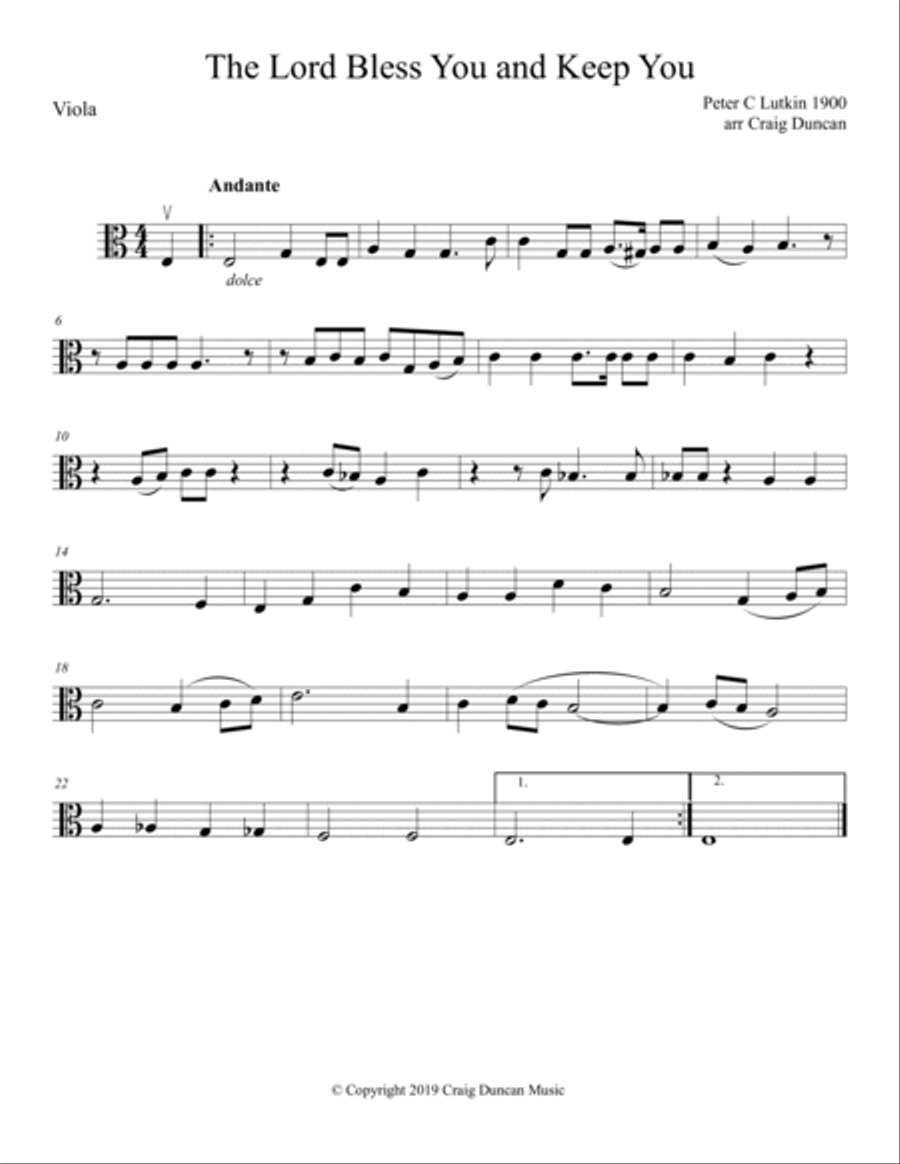 The Lord Bless You and Keep You String Quartet scores gallery preview page 4