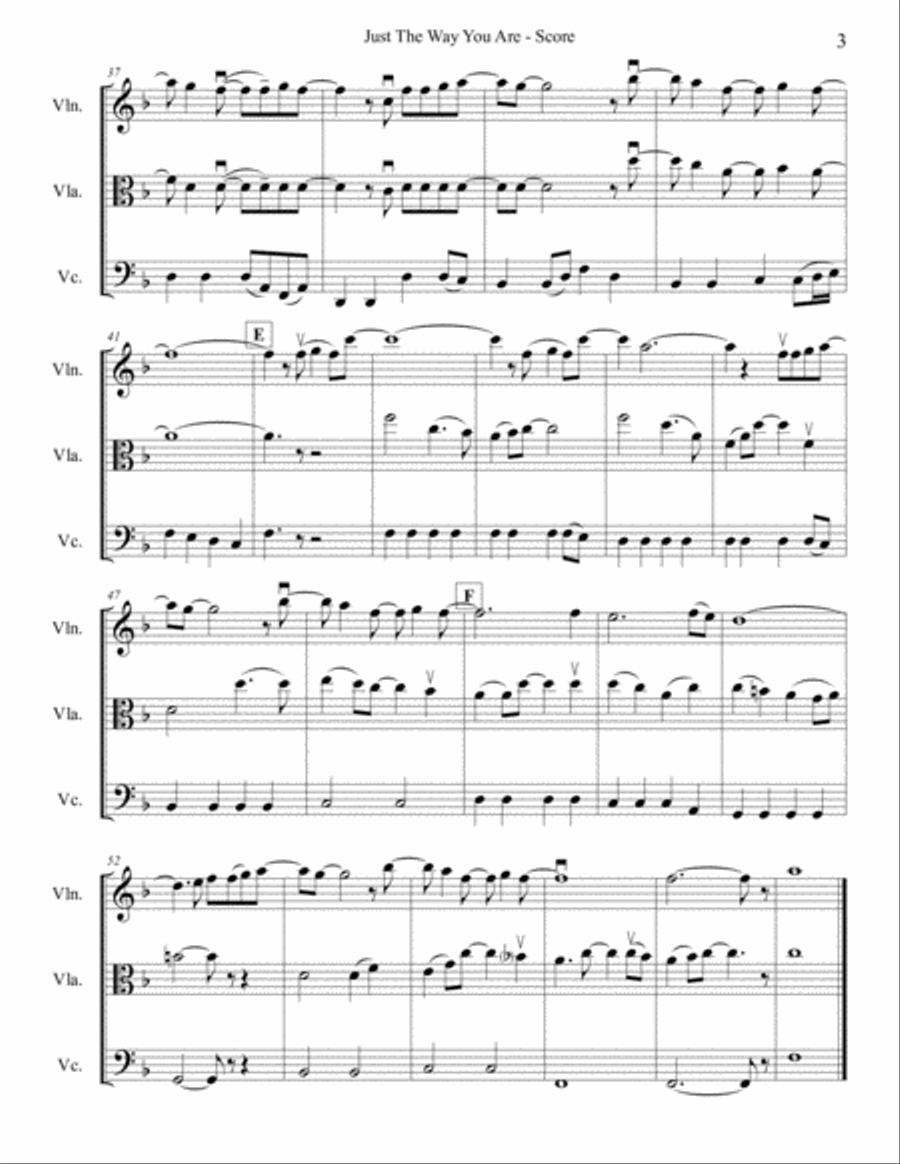 Just The Way You Are String Trio scores gallery preview page 3