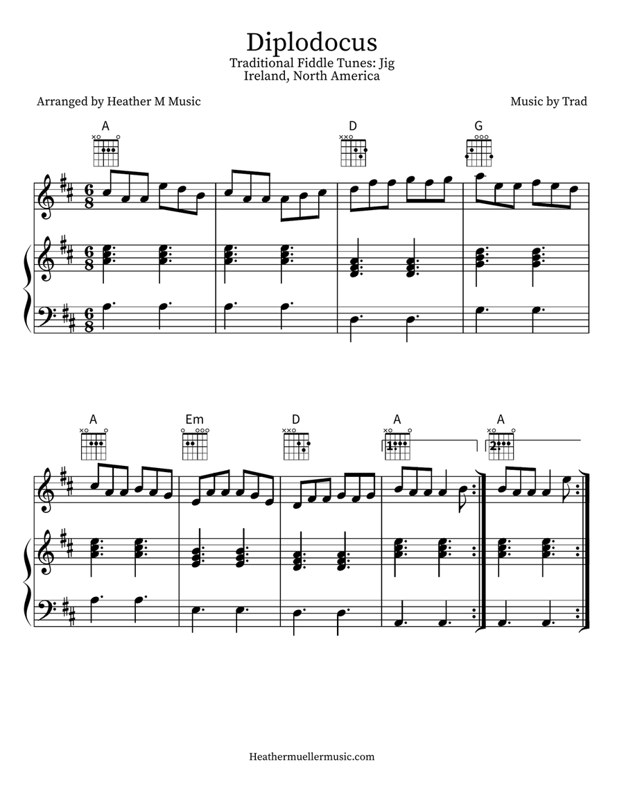 Diplodocus Violin Solo scores gallery preview page 1