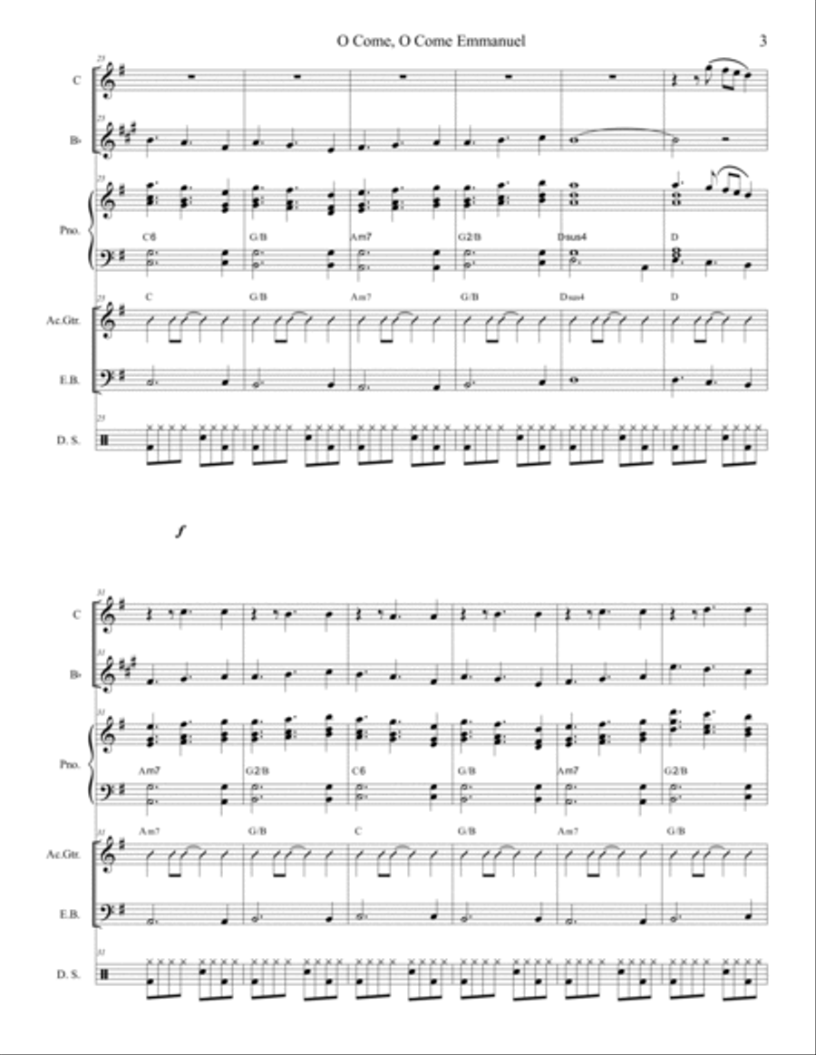 O Come, O Come, Emmanuel: A Christmas Cantata in eight movements Chamber Orchestra scores gallery preview page 6
