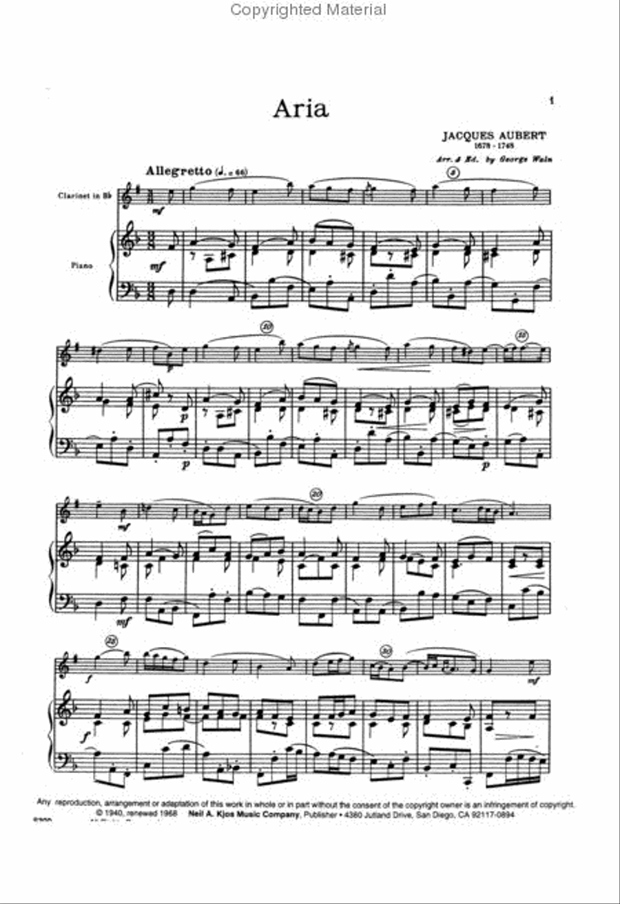 Aria and Presto Clarinet Solo scores gallery preview page 2