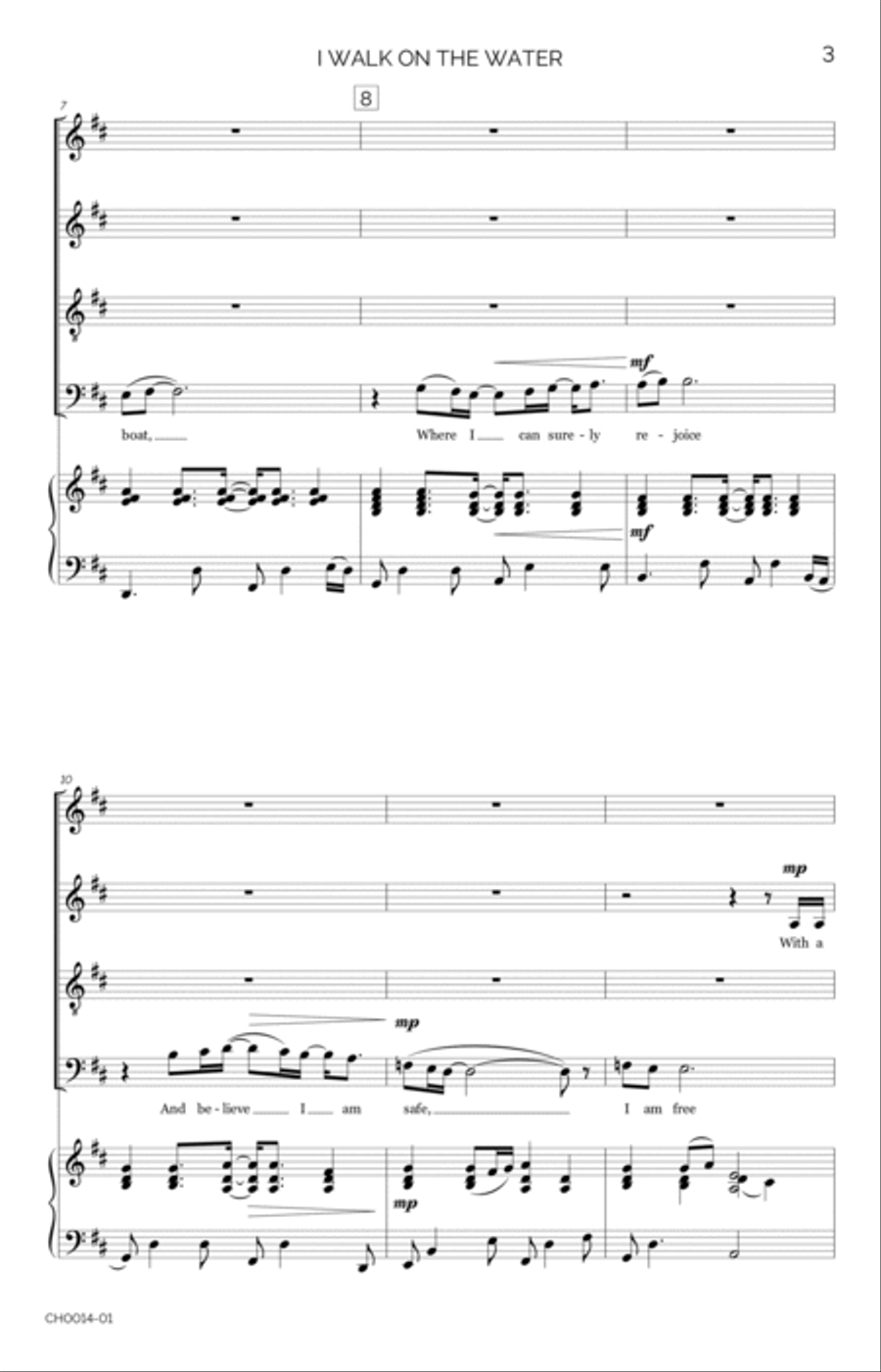 I Walk on the Water 4-Part scores gallery preview page 3