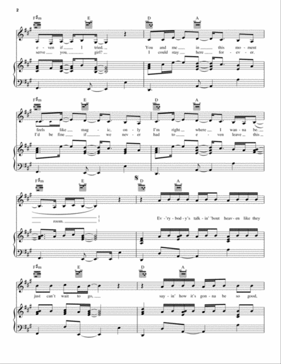 Heaven Piano, Vocal, Guitar scores gallery preview page 2