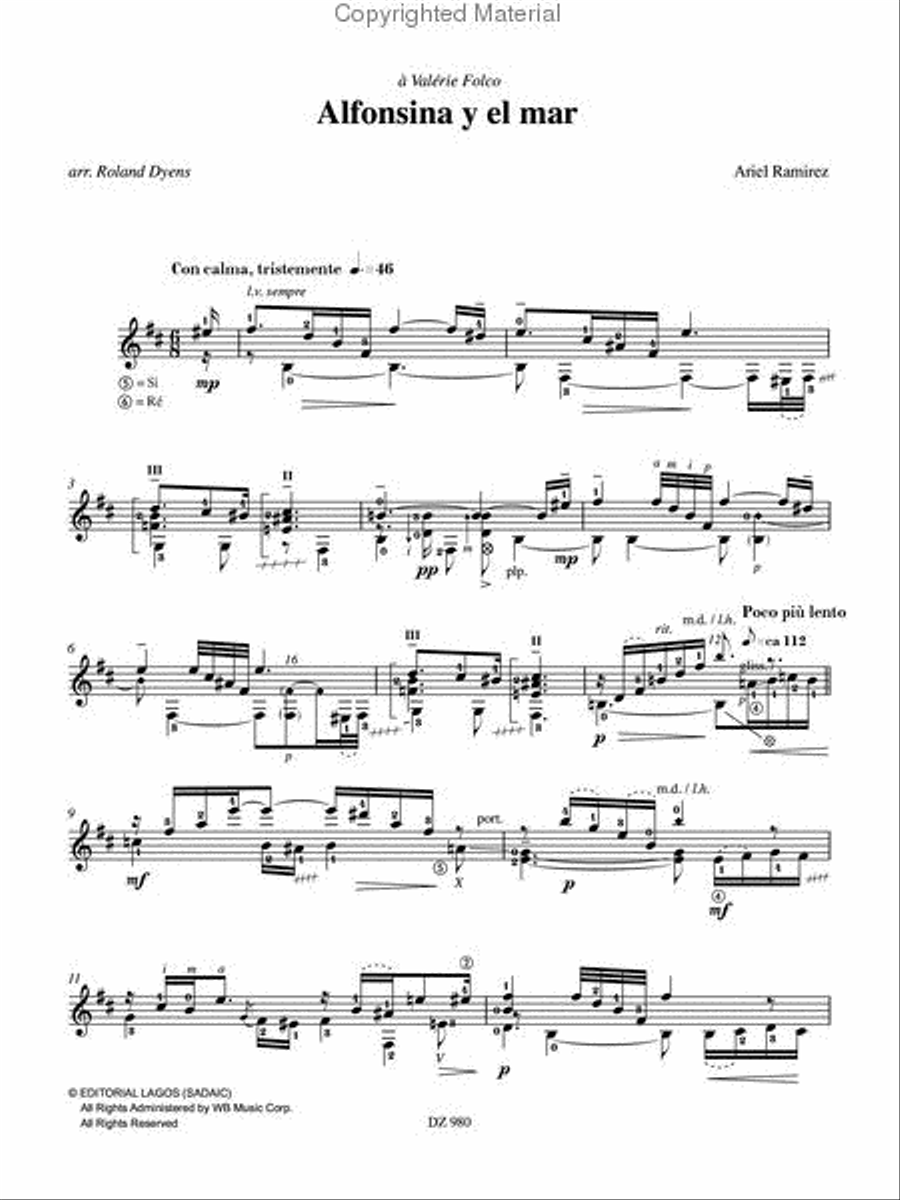 Alfonsina y el mar Classical Guitar scores gallery preview page 2