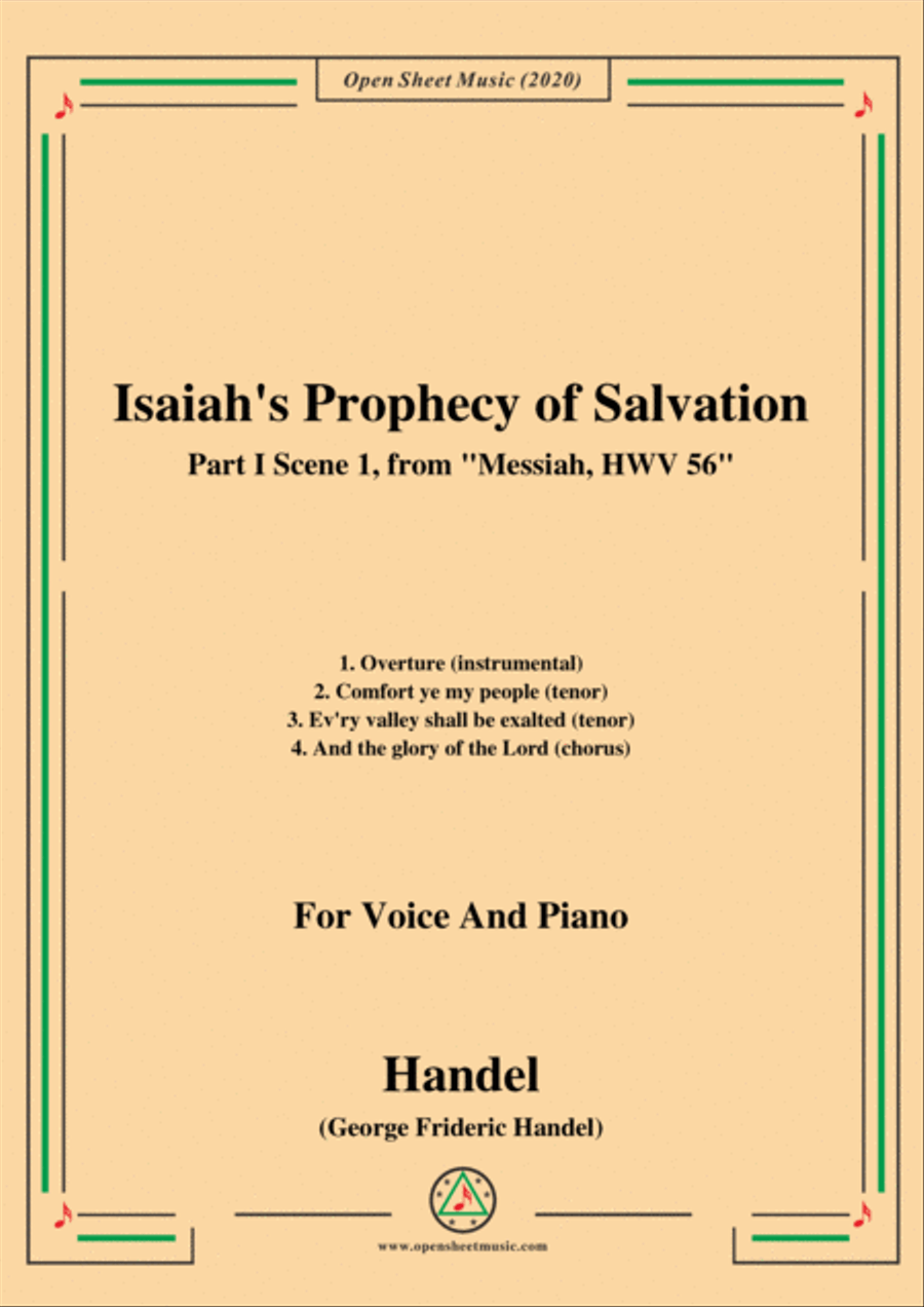 Handel-Messiah,HWV 56,Part I,Scene 1,for Voice&Piano Voice scores gallery preview page 1
