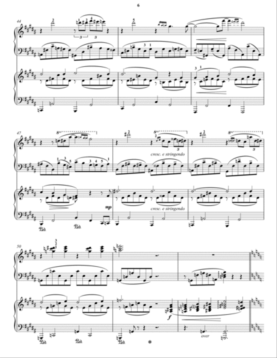 Liebestraum no. 3 (Piano 4-hands) Piano Duet scores gallery preview page 6