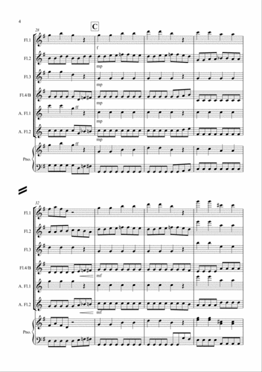 Haydn Rocks! for Flute Quartet Flute Quartet scores gallery preview page 4