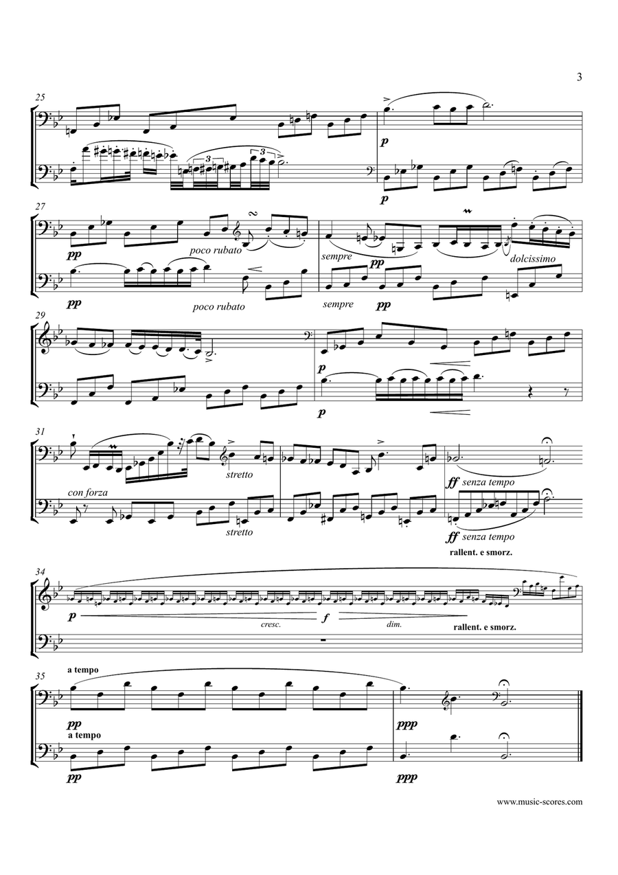 Chopin Nocturne: Op.09, No.2 - 2 Cellos String Orchestra scores gallery preview page 3