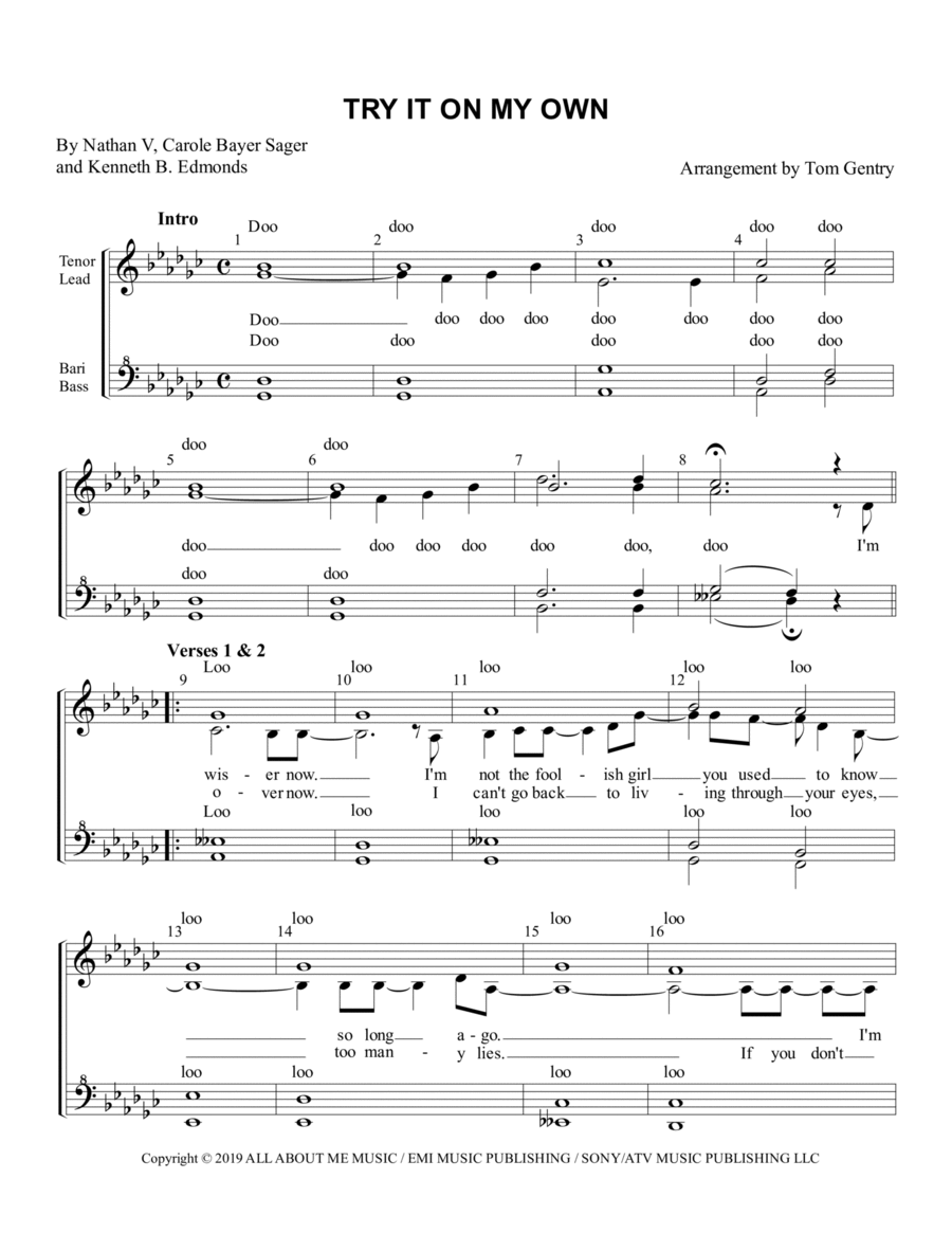 Try It On My Own SSAA scores gallery preview page 1
