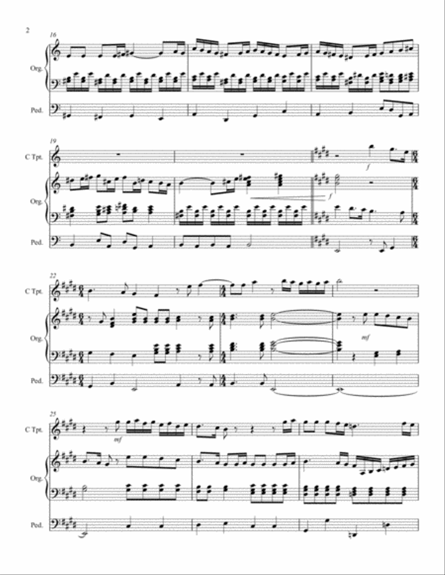 Joy to the World - One Trumpet in C and Organ Trumpet Duet scores gallery preview page 3