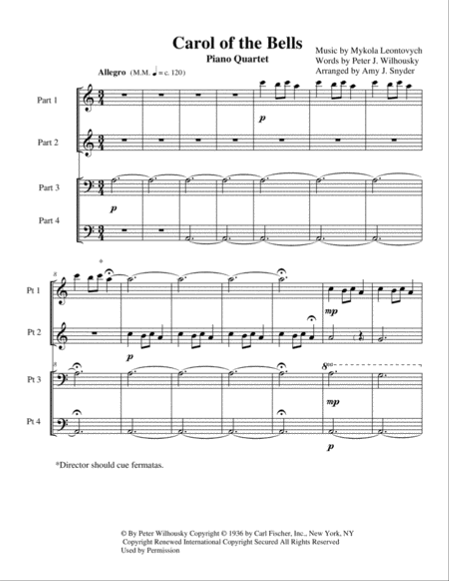 Carol Of The Bells Piano Trio scores gallery preview page 2
