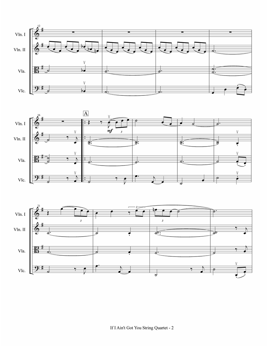 If I Ain't Got You String Quartet scores gallery preview page 3
