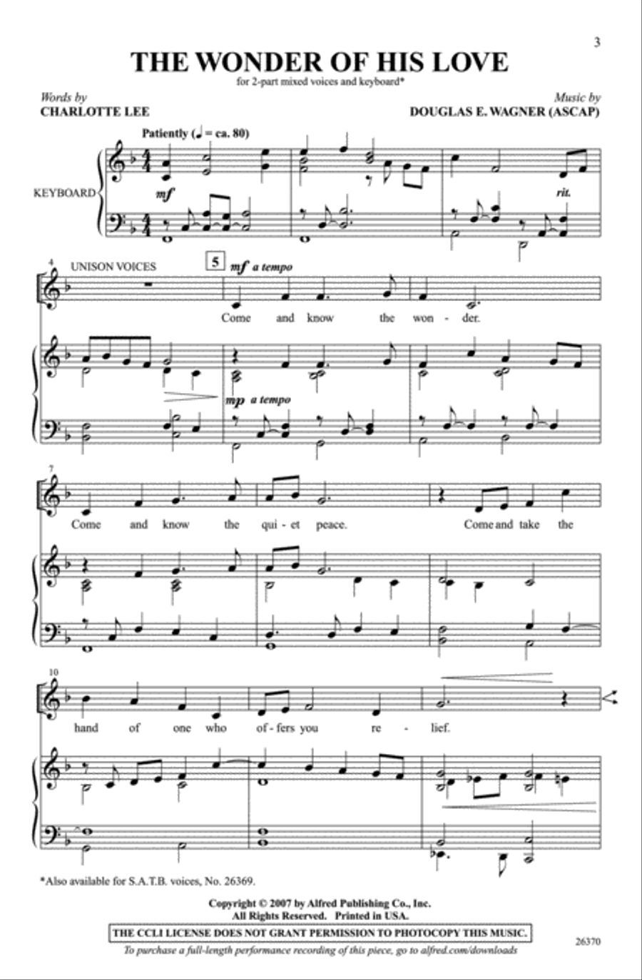 The Wonder of His Love 2-Part scores gallery preview page 2