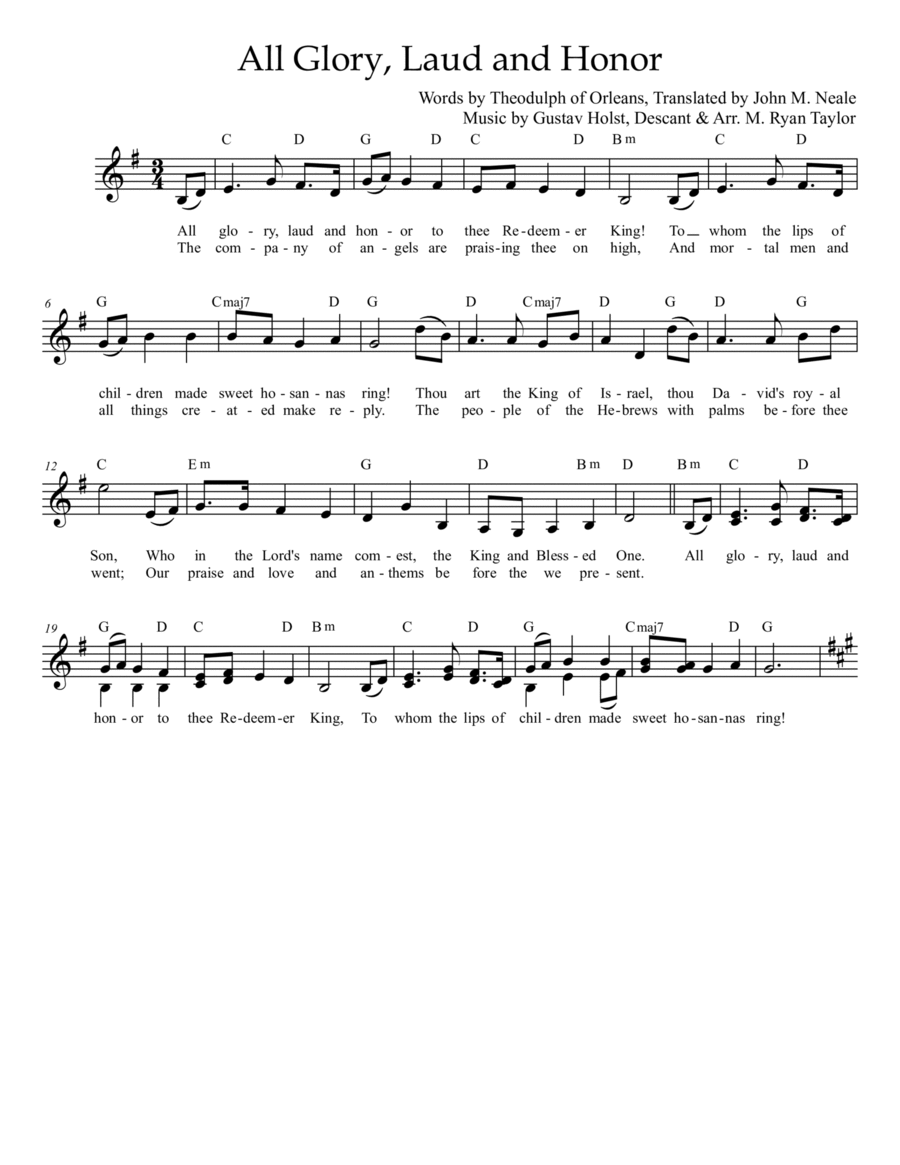All Glory, Laud & Honor paired with Holst's Thaxted Ukulele scores gallery preview page 1