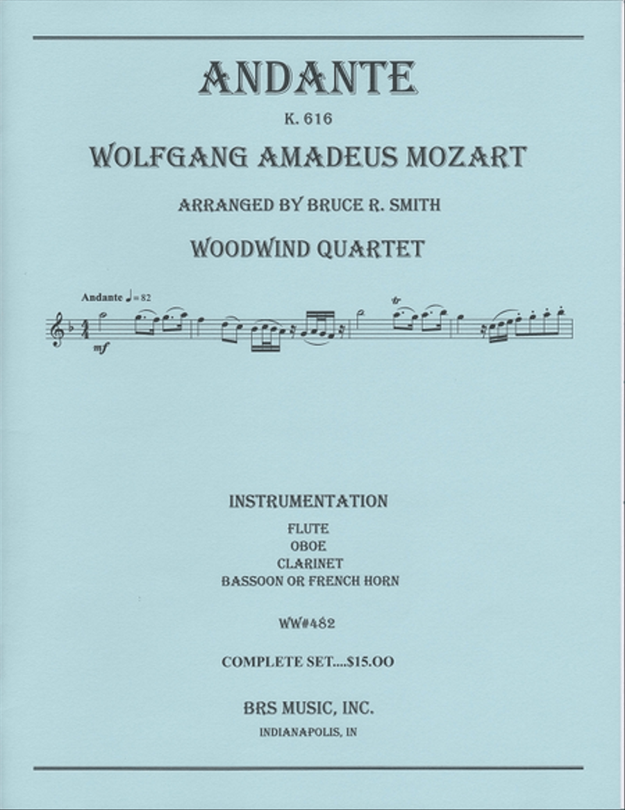 Andante, K. 616 - Woodwind Quintet Woodwind Quartet scores gallery preview page 1