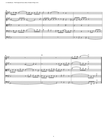 Prelude 19 from Well-Tempered Clavier, Book 2 (String Quintet) image number null