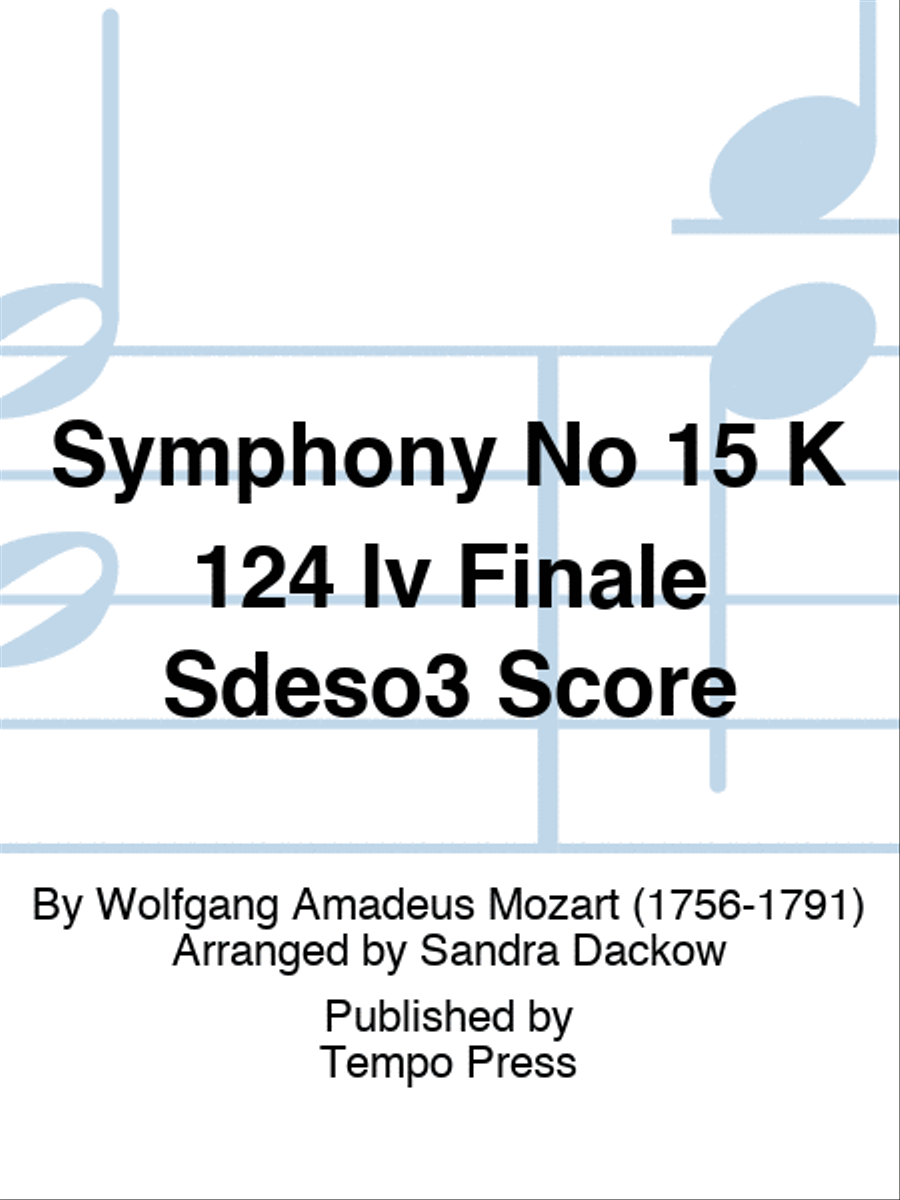 Symphony No 15 K 124 Iv Finale Sdeso3 Score String Orchestra scores gallery preview page 1