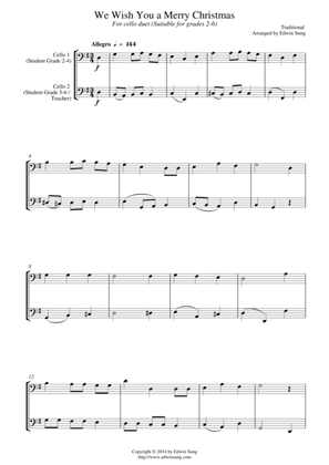We Wish You a Merry Christmas (for cello duet, suitable for grades 2-6)