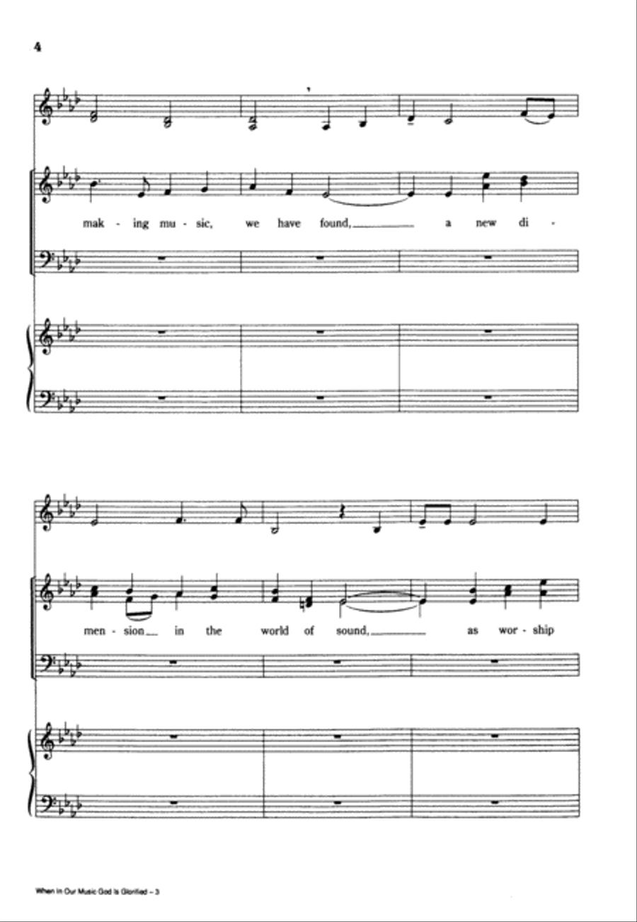 When In Our Music God is Glorified 4-Part scores gallery preview page 4
